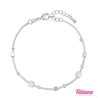 Vòng tay mạ bạc bi vuông -Tatiana - Vb2261