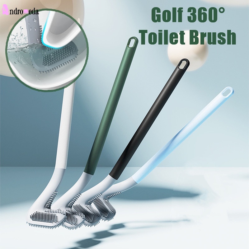 1 Bàn Chải Vệ Sinh Toilet Tay Cầm Dài Bằng Silicone Tiện Dụng