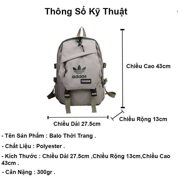 Balo latop nam nữ QITI đa năng tiện dụng nhiều ngăn phong cách ulzzang thời trang hàn quốc đi học