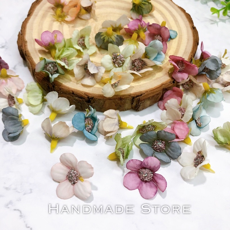 Hoa lụa nhí nhiều màu