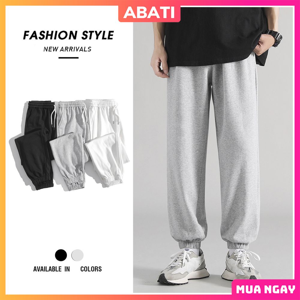 Quần Jogger ống rộng unisex bo gấu thể thao dáng suông nam nữ chất nỉ da