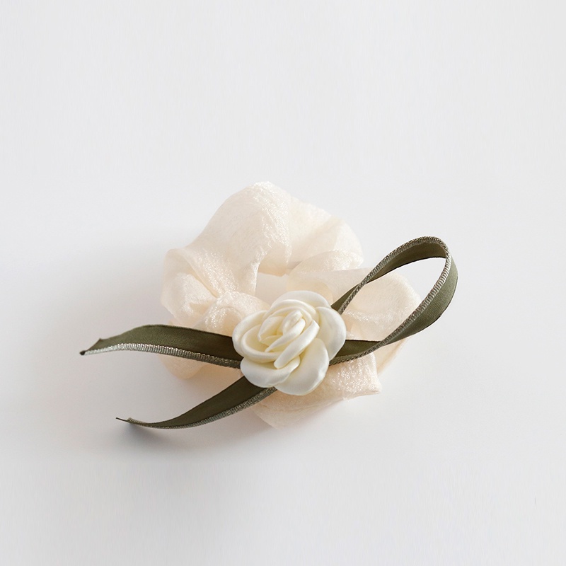 Dây Buộc Tóc Đính Hoa Trà Xinh Xắn Cho Nữ