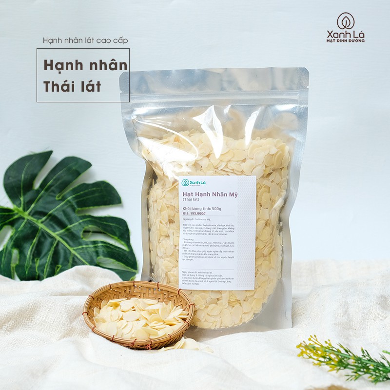 Hạnh nhân lát, cắt lát Olam (Mỹ) làm bánh Xanh Lá cao cấp, đạt tiêu chuẩn VSATTP