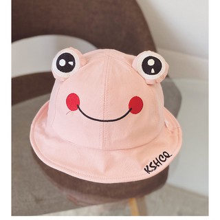 Mũ cotton con ếch cho bé gái