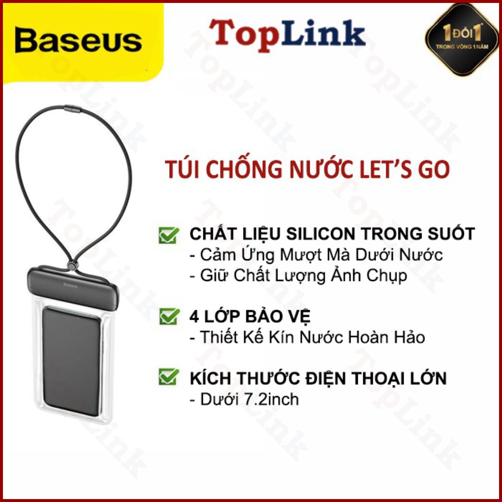 Túi Baseus Đựng Điện Thoại Chống Thấm Nước Kích Cỡ 7.2 Inch - TopLink