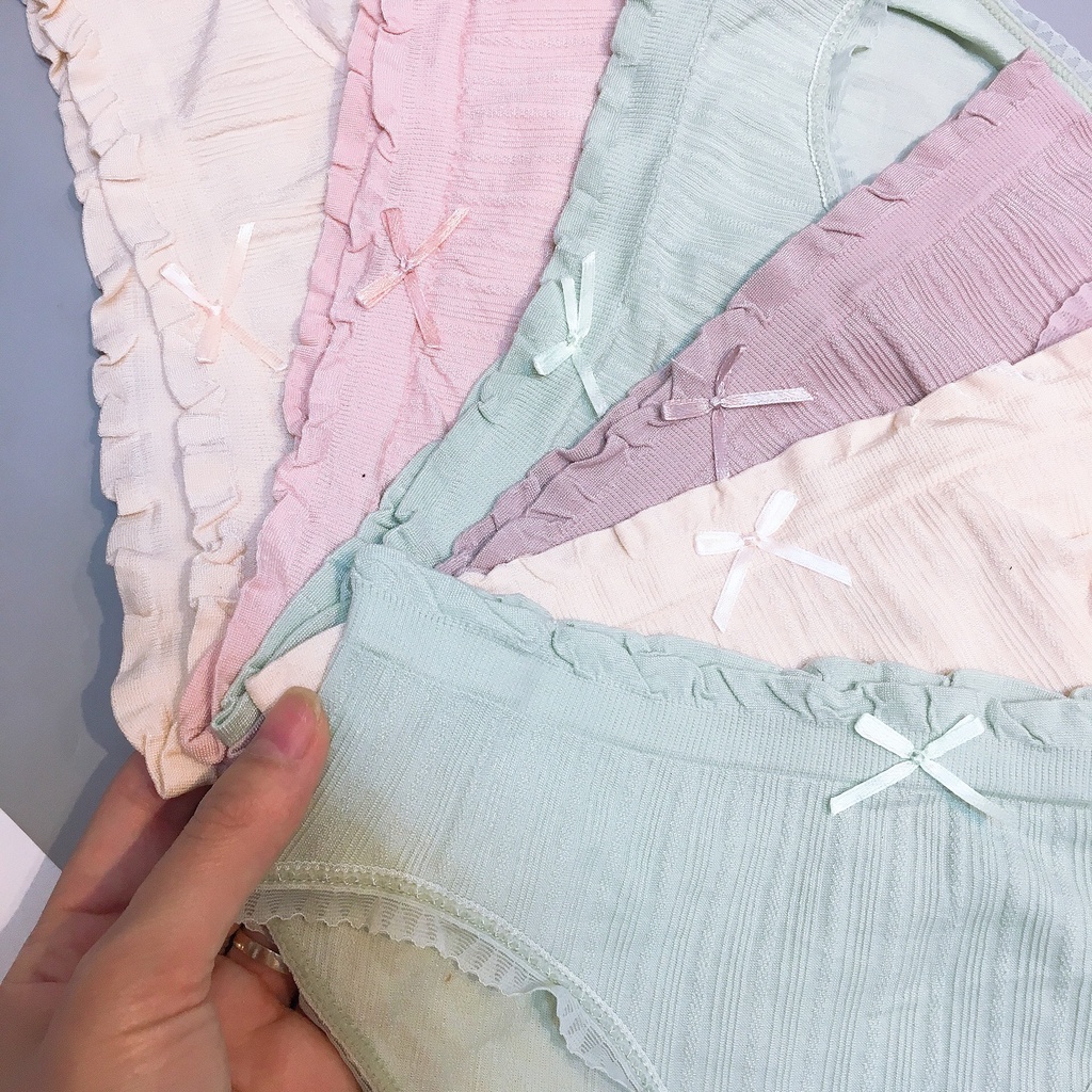 Quần chip nữ kháng khuẩn cạp viền nơ chất cotton tăm mịn mát | BigBuy360 - bigbuy360.vn