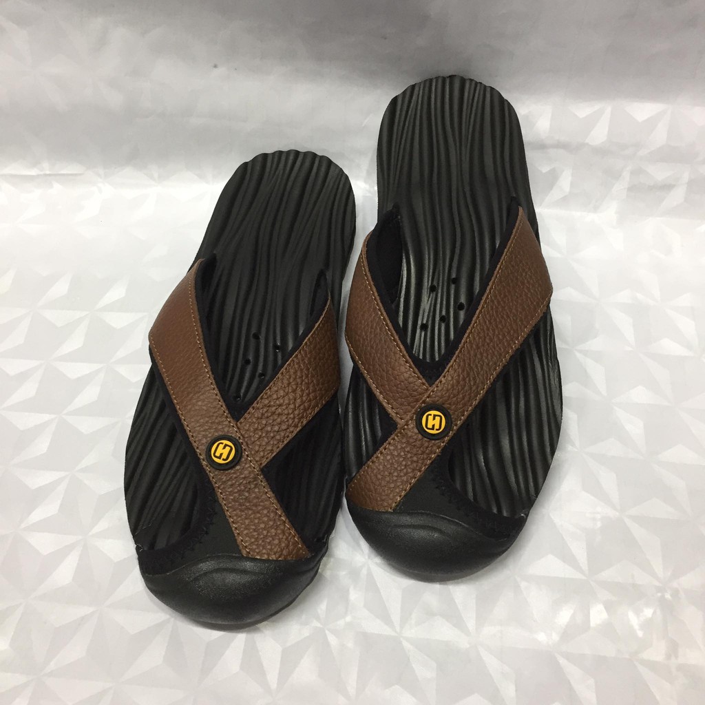 Dép kẹp nam bích mũi da bò cao cấp