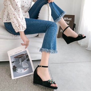 Sandal đế xuồng nơ đá 201119 (Hàng oder chuẩn hình 100%)