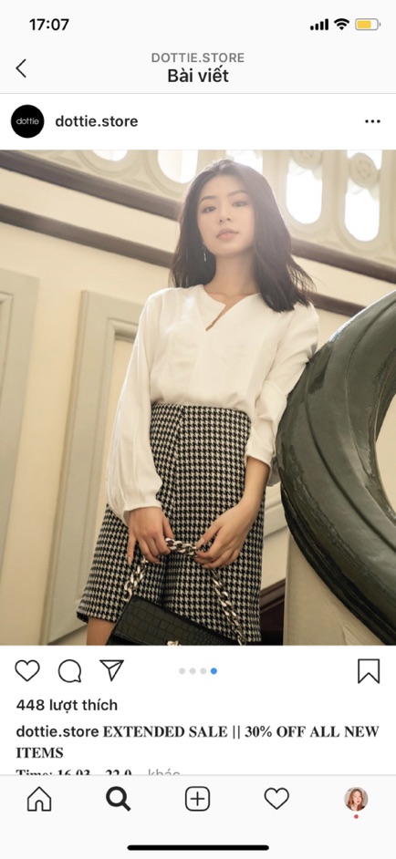 Quần dottie store hoạ tiết Gingham