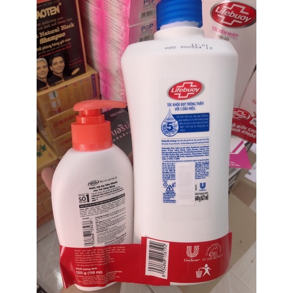 Dầu gội Lifebouy mềm mượt, óng ả 640g