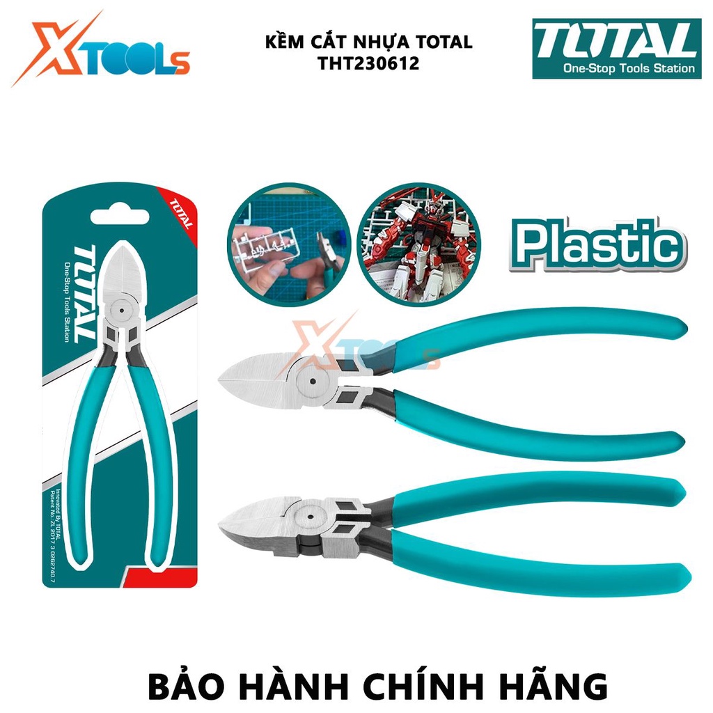 Kìm cắt nhựa TOTAL THT230612 | kềm cắt kích thước 6&quot;/ 160mm đầu kềm được đánh đen bóng [CHÍNH HÃNG] [XTOOLs]