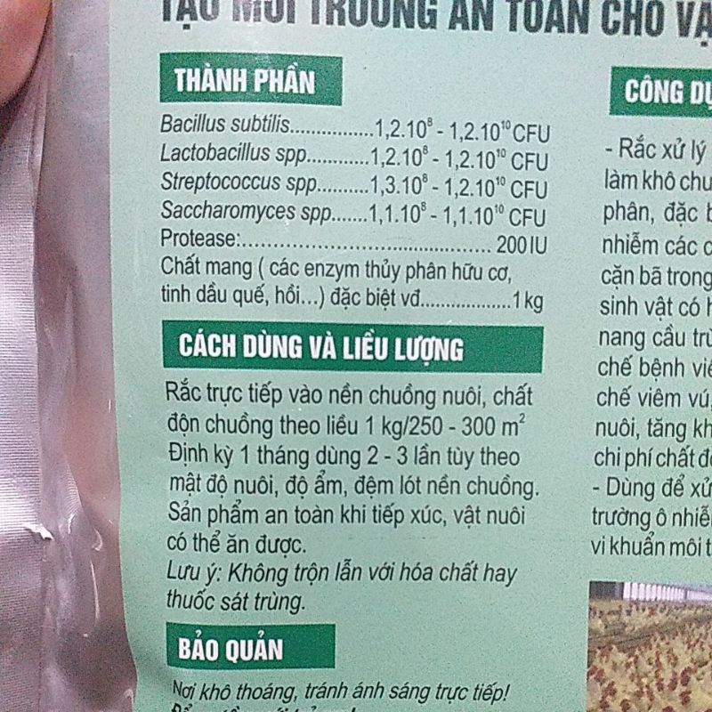 2 gói men rắc nền chuồng balasa 100g thú y, thú cưng chó mèo lợn gà vịt ngan, chim rắc trực tiếp vào phân, khử mùi hôi