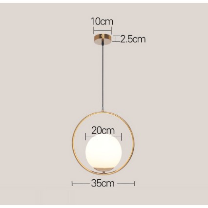 Bộ 3 thả vòng tròn MONSK YUMI hiện đại loại to D20cm kèm bóng LED chuyên dụng - Trang trí bàn ăn, phòng khách, phòng ngủ