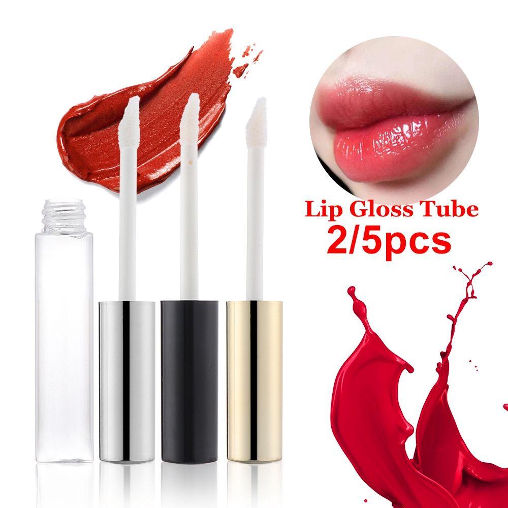 Set 2 / 5 Ống Rỗng Trong Suốt Mini Đựng Son Bóng Kèm Cọ Tiện Dụng