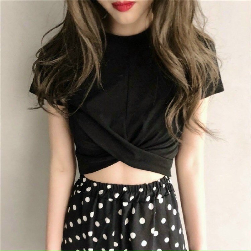 Áo croptop xoắn eo A5013
