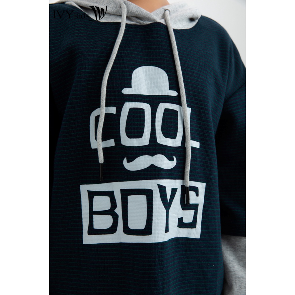 Áo thun kẻ Cool boy bé trai IVY moda MS 58K0601