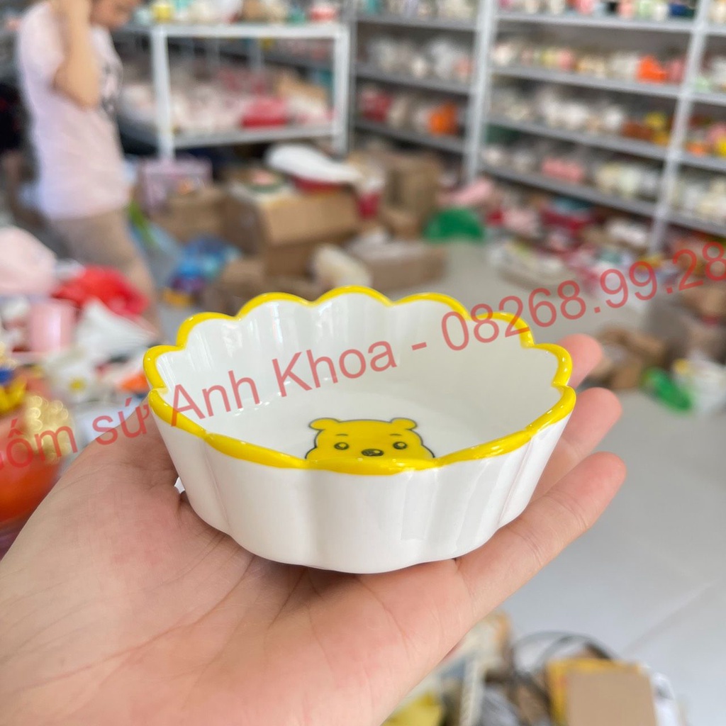 Bộ bát đĩa sứ,Chén Dĩa Sứ Bát Ăn Cơm Decor trang trí món ăn gia đình bộ boy vàng 15 món xinh yêu.