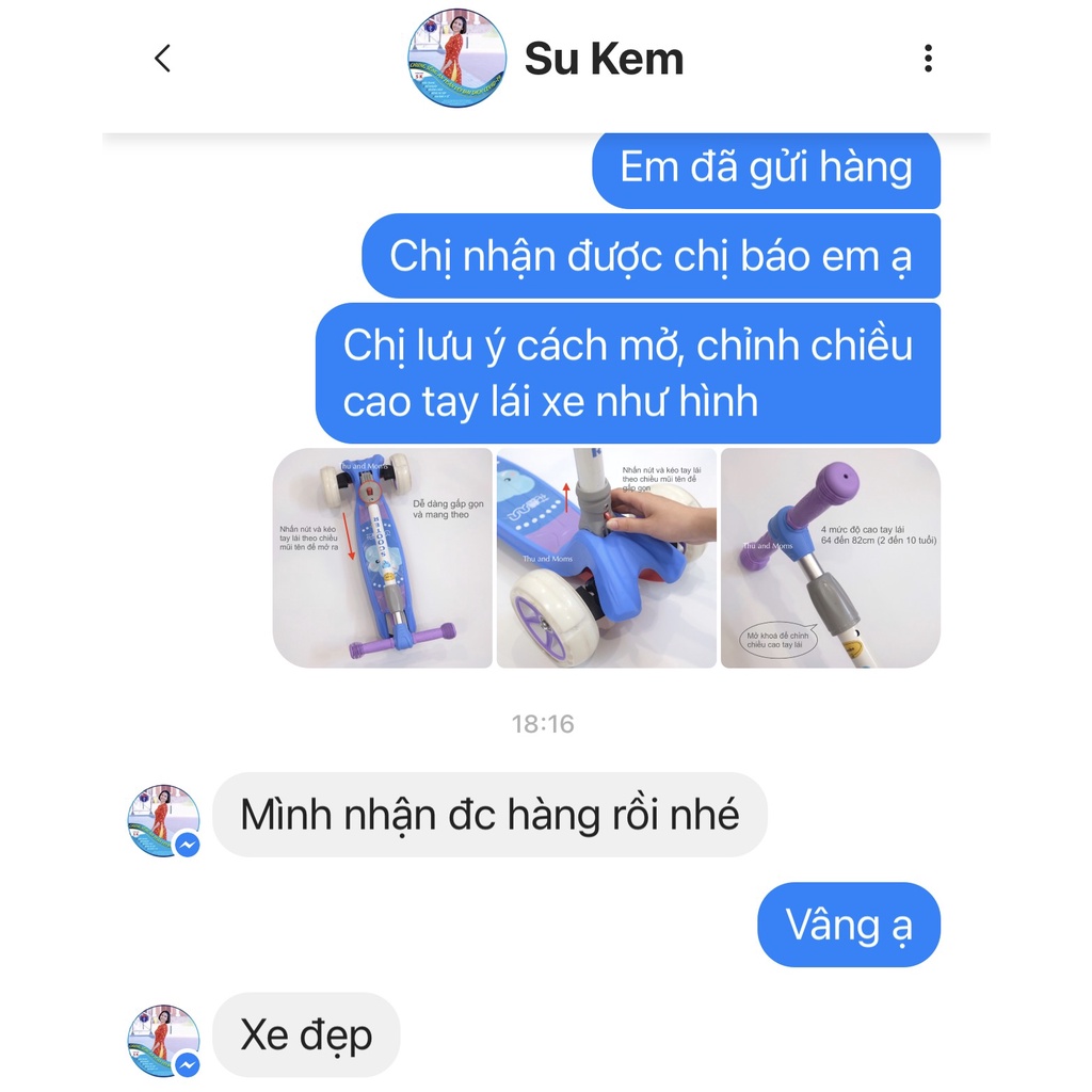 (2 đến 10 tuổi) Xe Scooter Jumbo 4 mức chiều cao cho bé từ 2 đến 10 tuổi