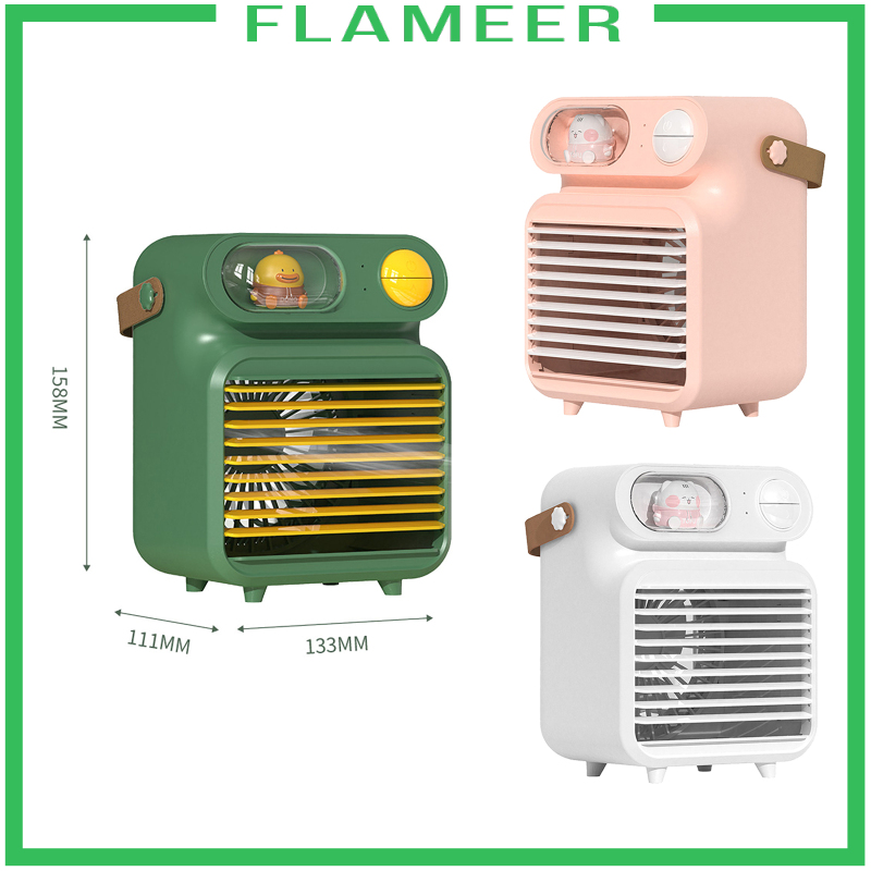 [FLAMEER]Air Conditioner Humidifier Fan 4000mAh with 150ml Ice Water Tank for Room