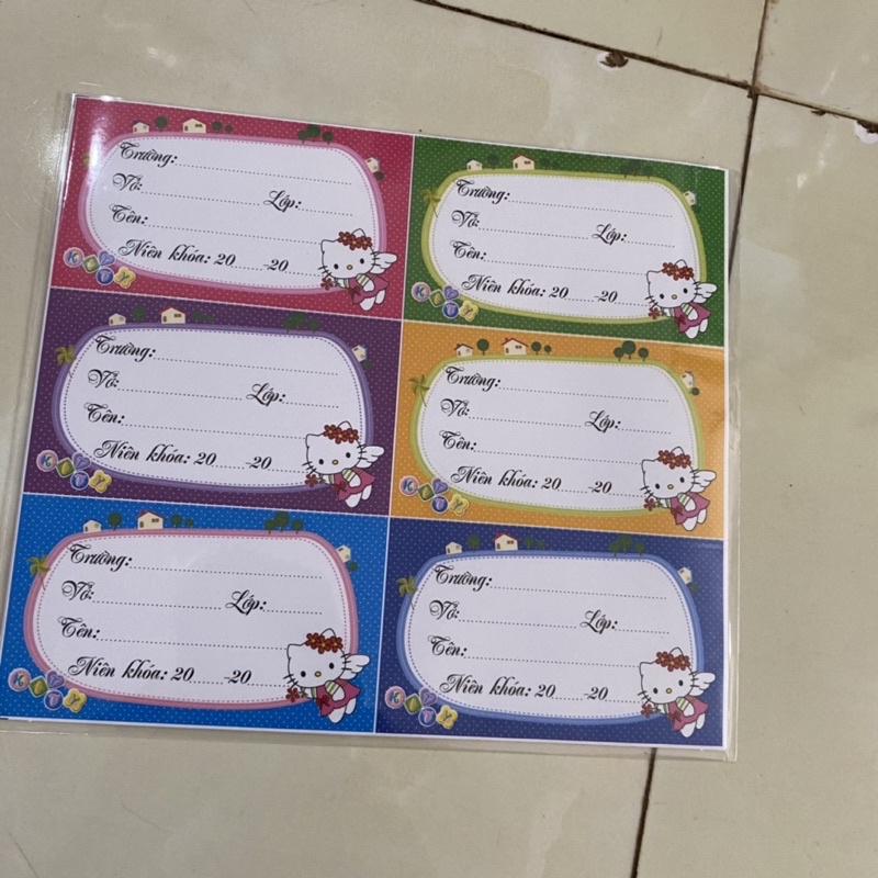 Nhãn vở giấy nhãn dành cho học sinh