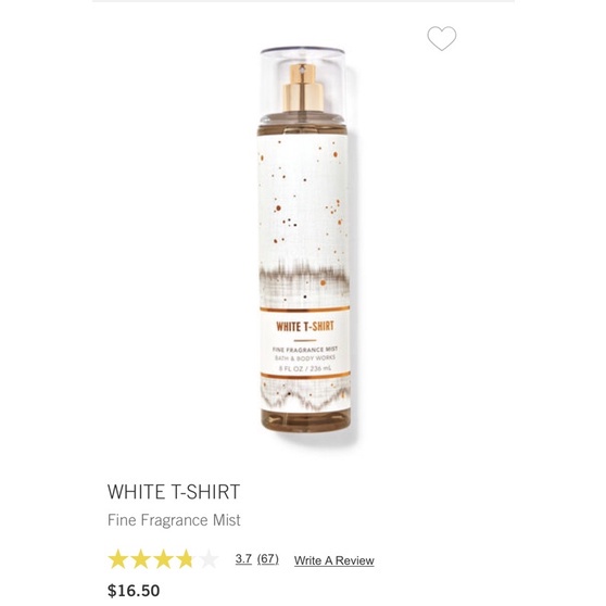 White T-shirt - Xịt thơm toàn thân body mist Bath & Body Works - Mùi mát
