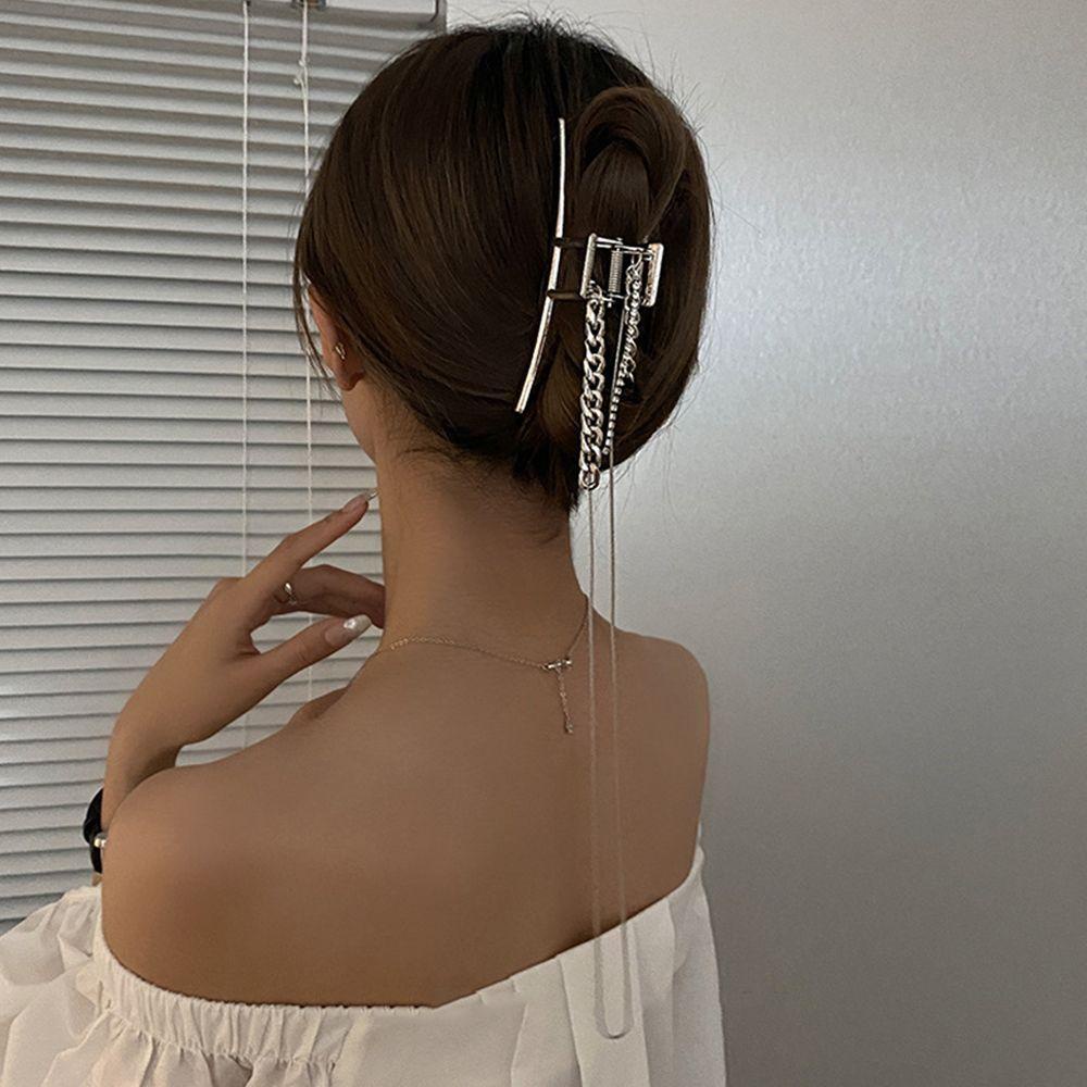 EUTUS Kẹp Tóc Kim Loại Dạng Chuỗi Tua Rua Thời Trang
