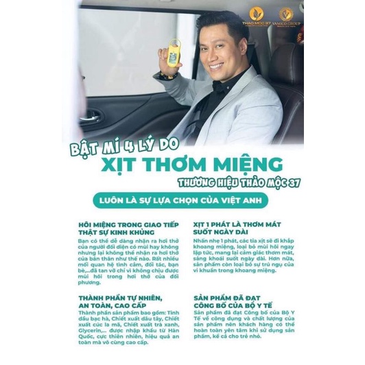 Xịt thơm miệng thảo mộc 37 chính hãng