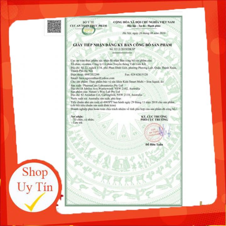 Sắt nước  Nature's Way và vitamin tổng hợp cho bé từ 1 tuổi Kids Smart Liquid Multi + Iron NTW, 200ml