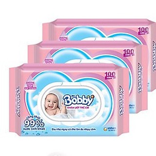 Combo 16 gói Khăn giấy ướt Bobby Care hương thơm nhẹ nhàng 100 tờ