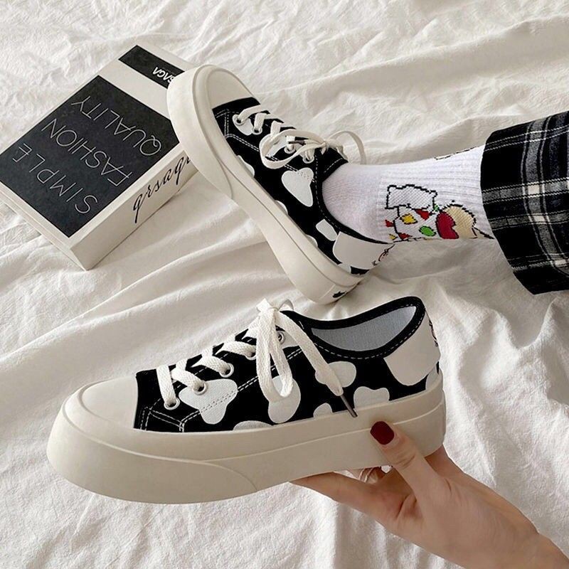 Giày thể thao nữ sneakers bò sữa đáng yêu mới