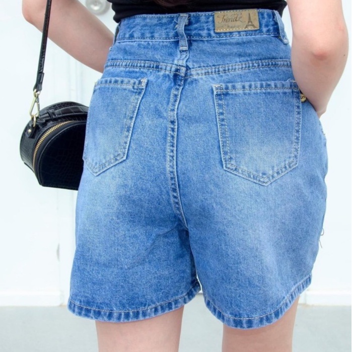 Quần Short Jean Nữ Lưng Cao - Hàng VNXK