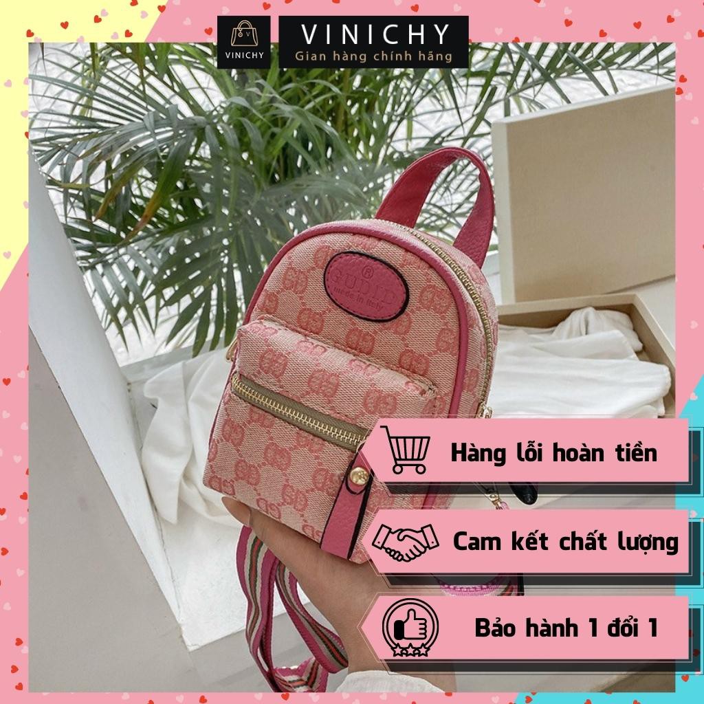 Balo nữ nhỏ, mini, đeo chéo, túi đi chơi, đi học VINICHY, da cao cấp size 14cm HA069