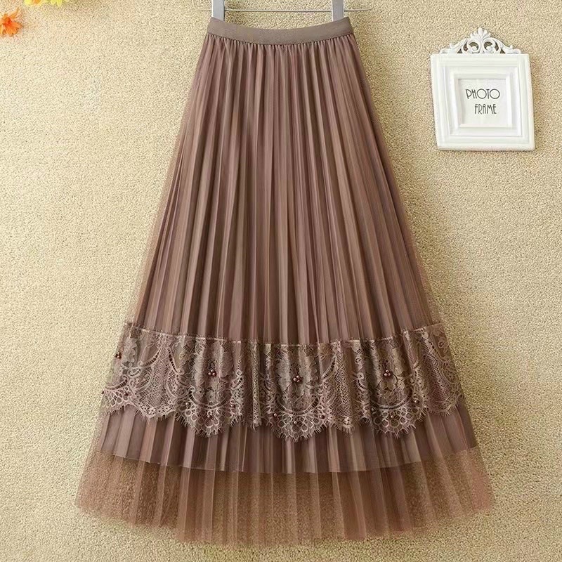 #1107 CHÂN VÁY VON PHỐI REN LÓT LỤA CAO CẤP