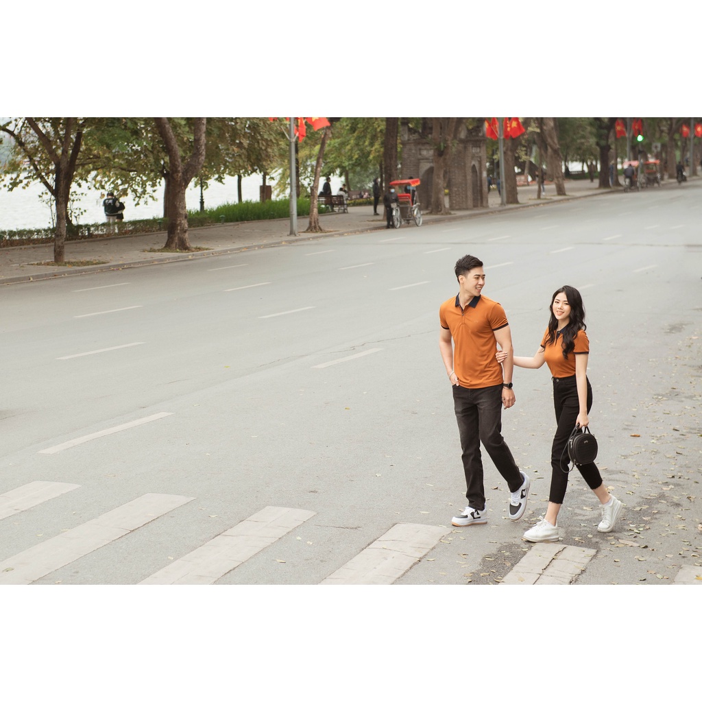 Áo Polo Nữ Cafe Phối Nẹp Thun Cotton Co Giãn, Thấm Hút Mồ Hôi Mã: APN3700