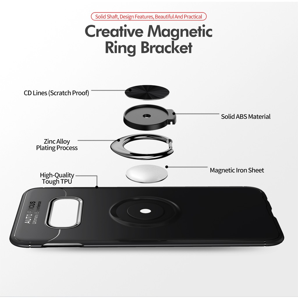 Ốp điện thoại chống sốc có nhẫn đỡ cho Samsung Galaxy S8 S9+ Plus Note 8 SS Note 9 SS S8+ Plus