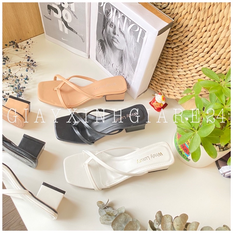 Guốc cao gót xỏ ngón chéo quai mảnh GK9