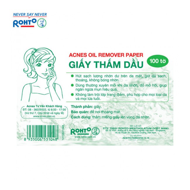 (Chính hãng) Giấy thấm dầu Acnes 100 tờ | BigBuy360 - bigbuy360.vn