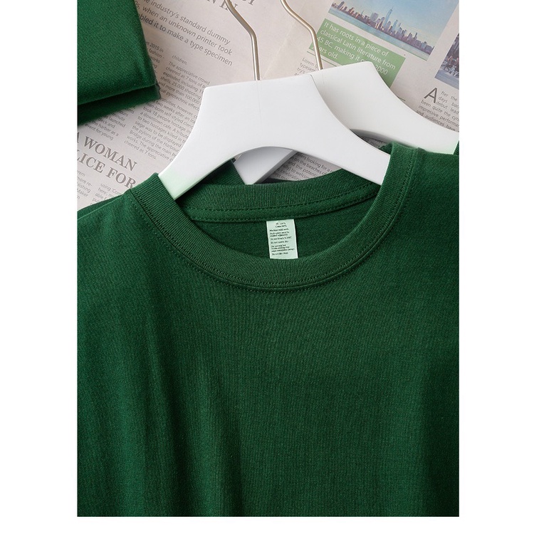 Áo phông trơn form rộng xanh rêu FFSTORE 100% cotton màu hot 2022 size to 40-70kg