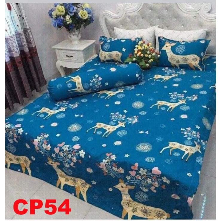 Ga Gối cao cấp giá gốc Set Chăn ga gối Cotton Poly 5 món siêu đẹp siêu bền CP56 chăn trần đẹp sắc nét Full 8 màu .2 .