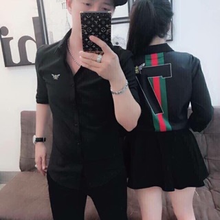 Áo sơ mi cặp black seoul sm13