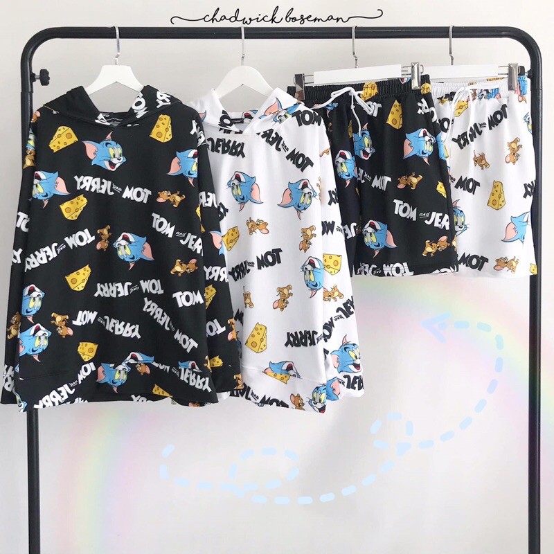 Set Hoodie Dài Tay Tom&amp;Jerry Ảnh Thật