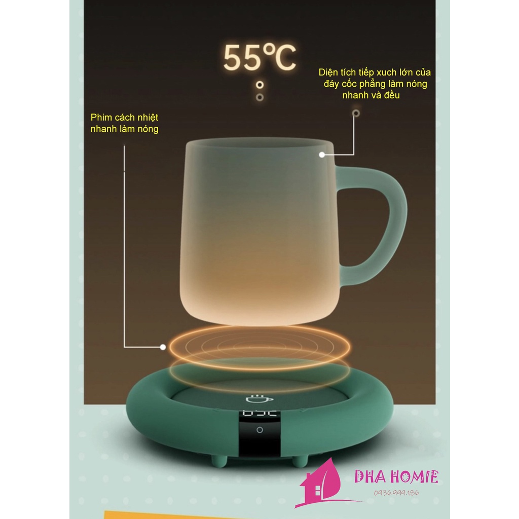 Đế Hâm Nóng Đồ Uống Cảm Ứng Thông Minh, Máy Làm Nóng Sữa Hiệu Quả Nhanh Chóng Dễ Dàng Mang Theo - DHA HOMIE