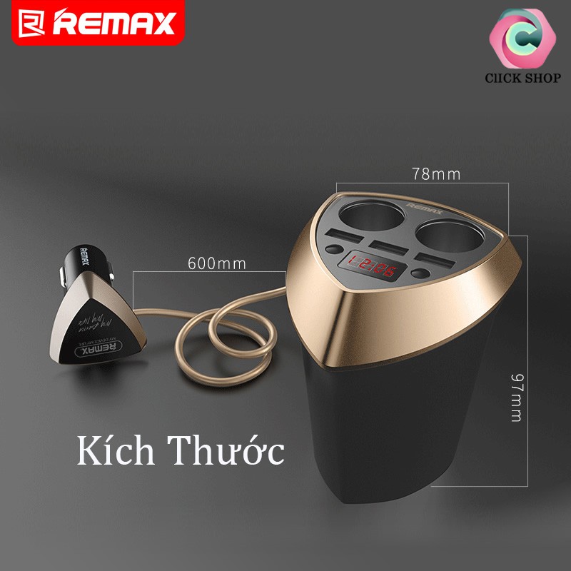 Remax CR-3XP củ sạc ô tô mở rộng cổng lấy điện Remax CR-3XP - Tẩu sạc xe hơi CR-3XP chia ra nhiều cổng