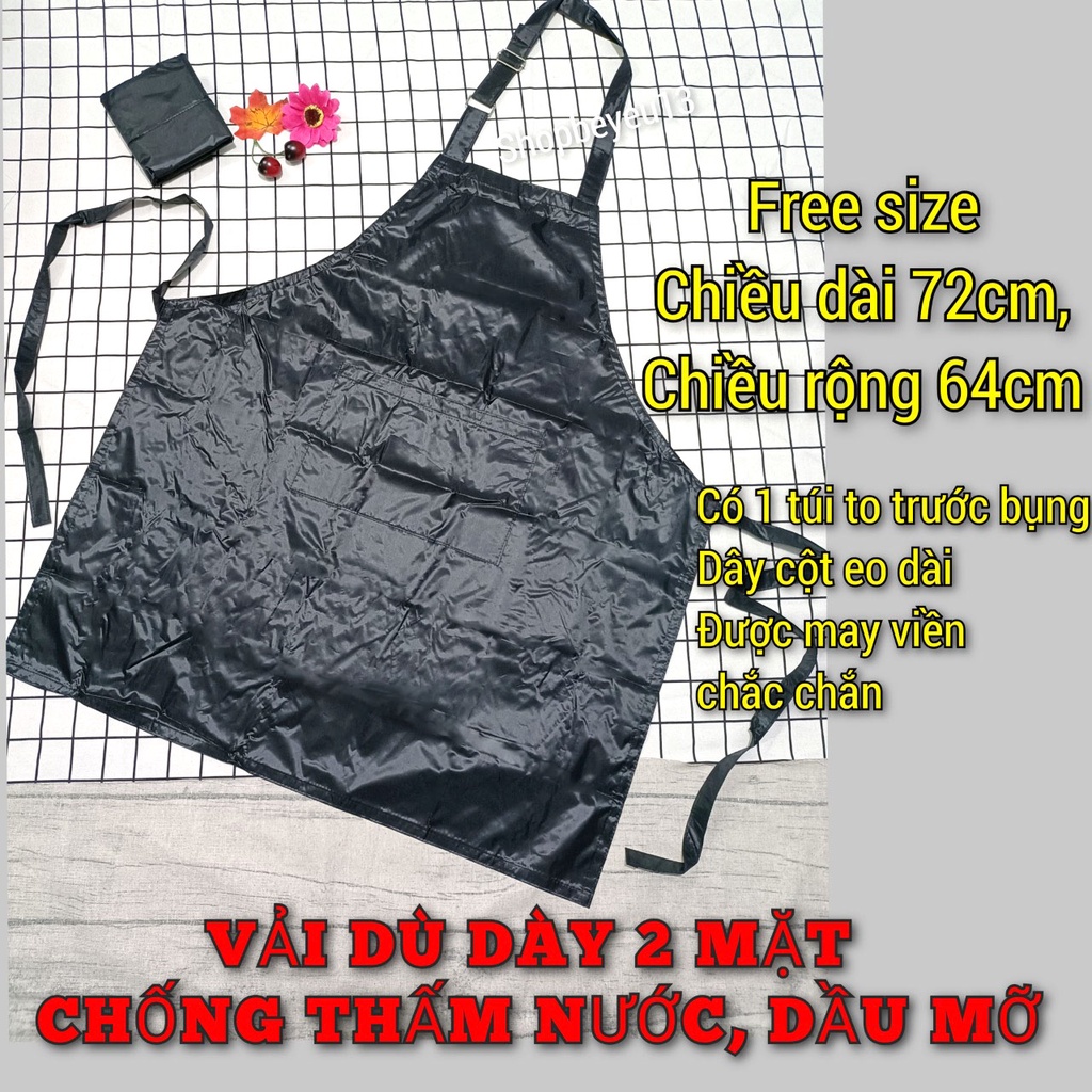 Tạp Dề Vải Dù Dày 2 Da Chống Thấm Nước 100% Cao Cấp