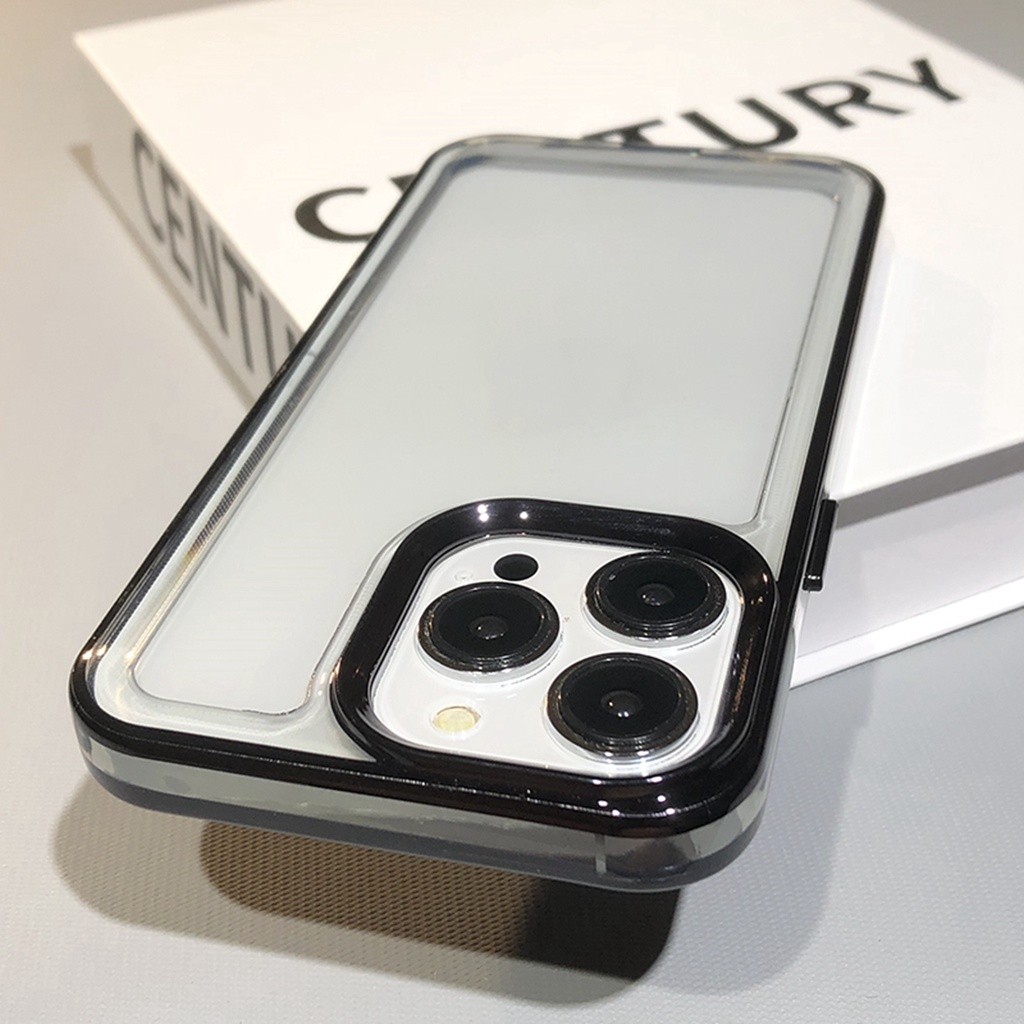 Ốp Điện Thoại Trong Suốt Chống Sốc Mạ Sang Trọng Cho iPhone 13 Pro MAX 12 11 Pro MAX XS XR X 7+ 8 Plus