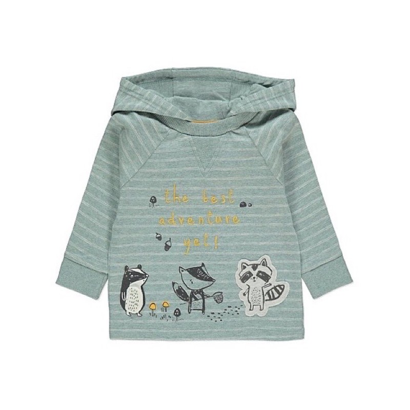 Áo bé trai kèm mũ săn sale Geo Uk size 6-9m
