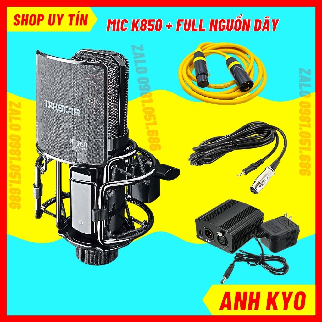Combo Mic Thu Âm Hát Livestream Soundcard XOX K10 2020 Kết Hợp Mic TAKSTAR PC K850 Thu Âm Điện Thoại, Máy Tính BH 1 Năm