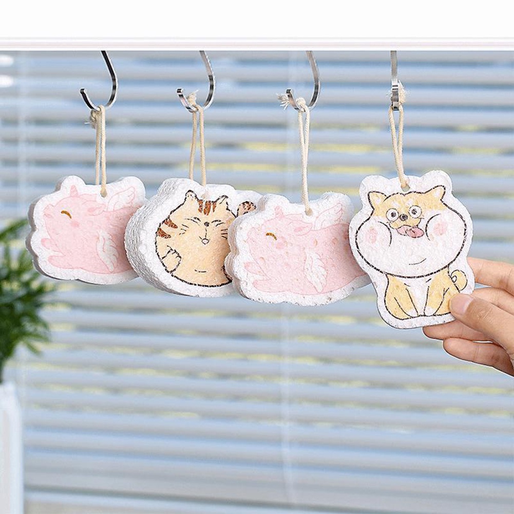 Miếng Bọt Biển Rửa Chén Dạng Nén Bằng Bột Gỗ Dành Cho Nhà Bếp