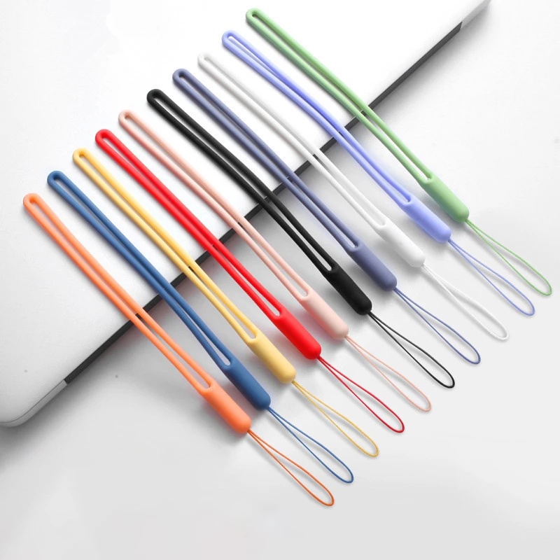Dây đeo cổ tay silicon ngắn chống rơi đa năng dùng gắn điện thoại thẻ ID chìa khóa ví USB