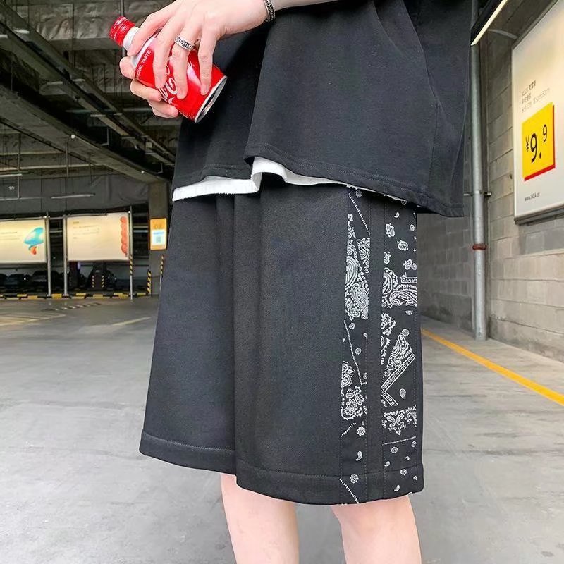 Quần Short Thể Thao Ống Rộng Màu Sắc Tương Phản Thời Trang Mùa Hè Cho Nam